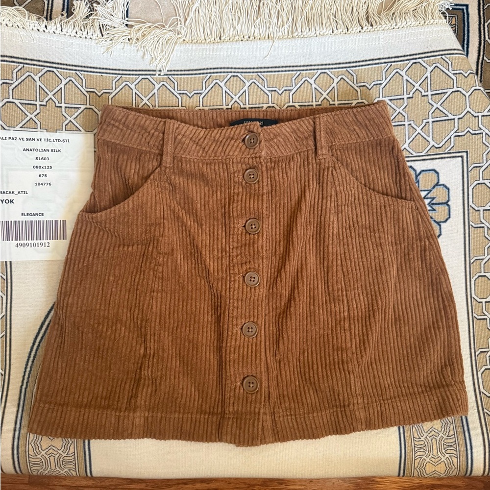 Corduroy button up Mini Skirt